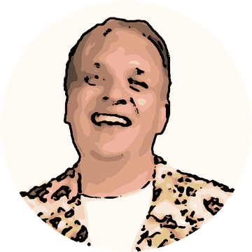 Illustrated portrait of Stephen Sullivan, co-founder of The Glitter Standard